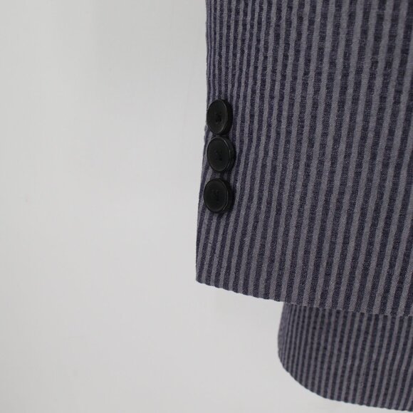 Studiosuits Sport Coat Men's 44/45 Seersucker Solbiati Zefiro striped peak lapel - Picture 2 of 10